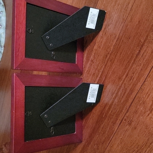 Vintage Christmas Cross Stitch In 5" X 7" Rosewood Frames (Set Of 2) - Picture 5 of 9